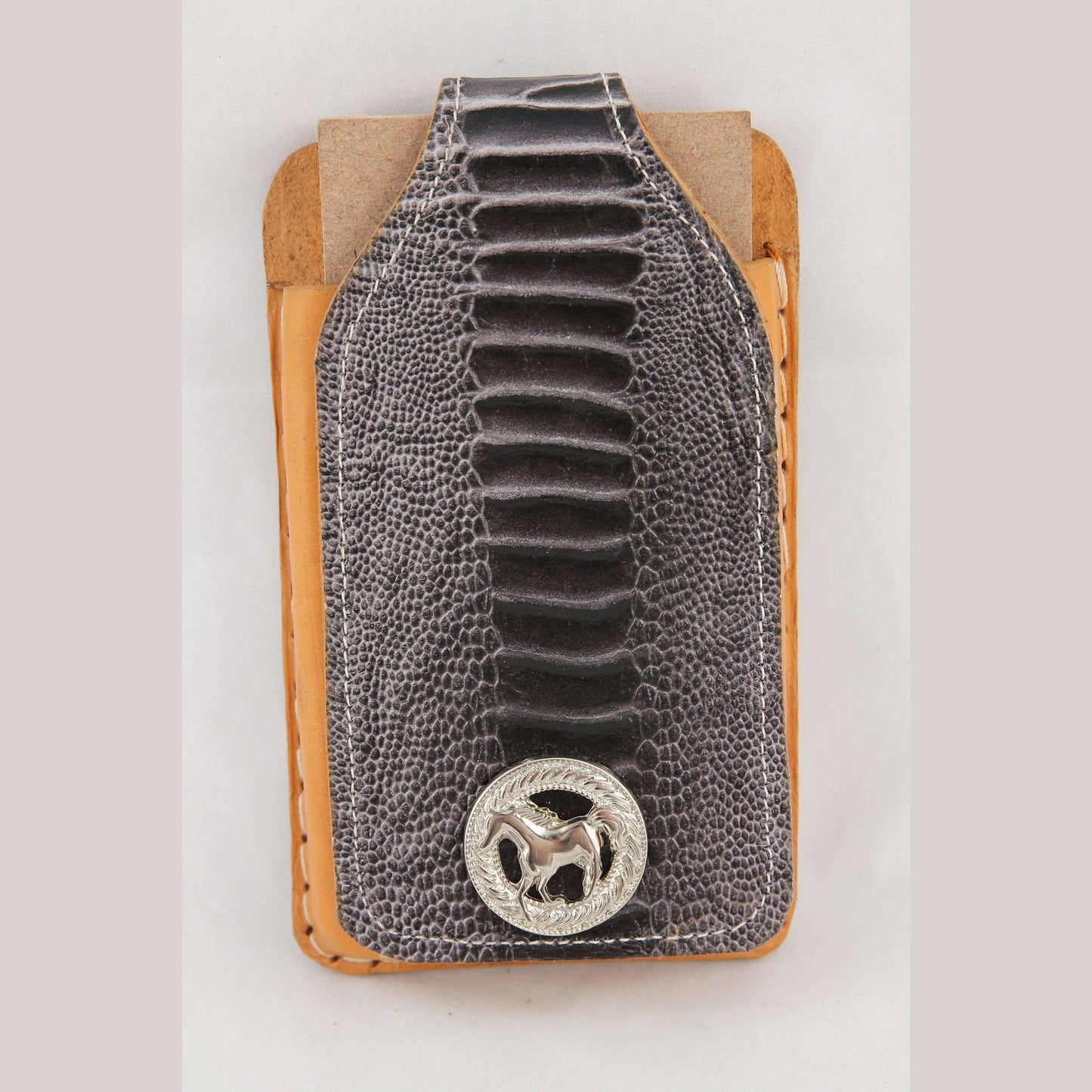 New Leather Belt Loop Cell Phone Holder/Pouch/Case Hand Made Embossed Mexico E