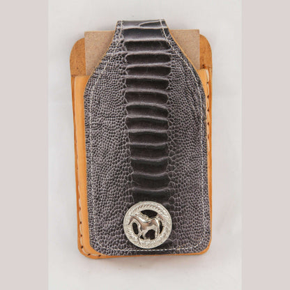 New Leather Belt Loop Cell Phone Holder/Pouch/Case Hand Made Embossed Mexico E