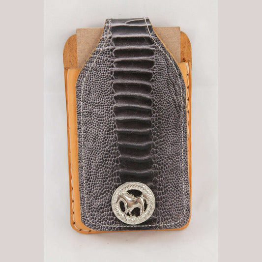 New Leather Belt Loop Cell Phone Holder/Pouch/Case Hand Made Embossed Mexico E