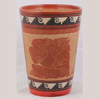Clay Vase w Glyphs Master Potter Ventura Hernandez Benitez #12
