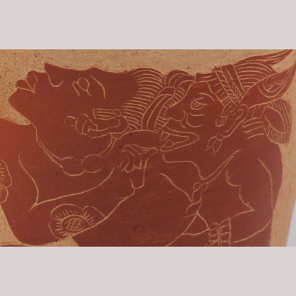 Clay Vase w Glyphs Master Potter Ventura Hernandez Benitez #12