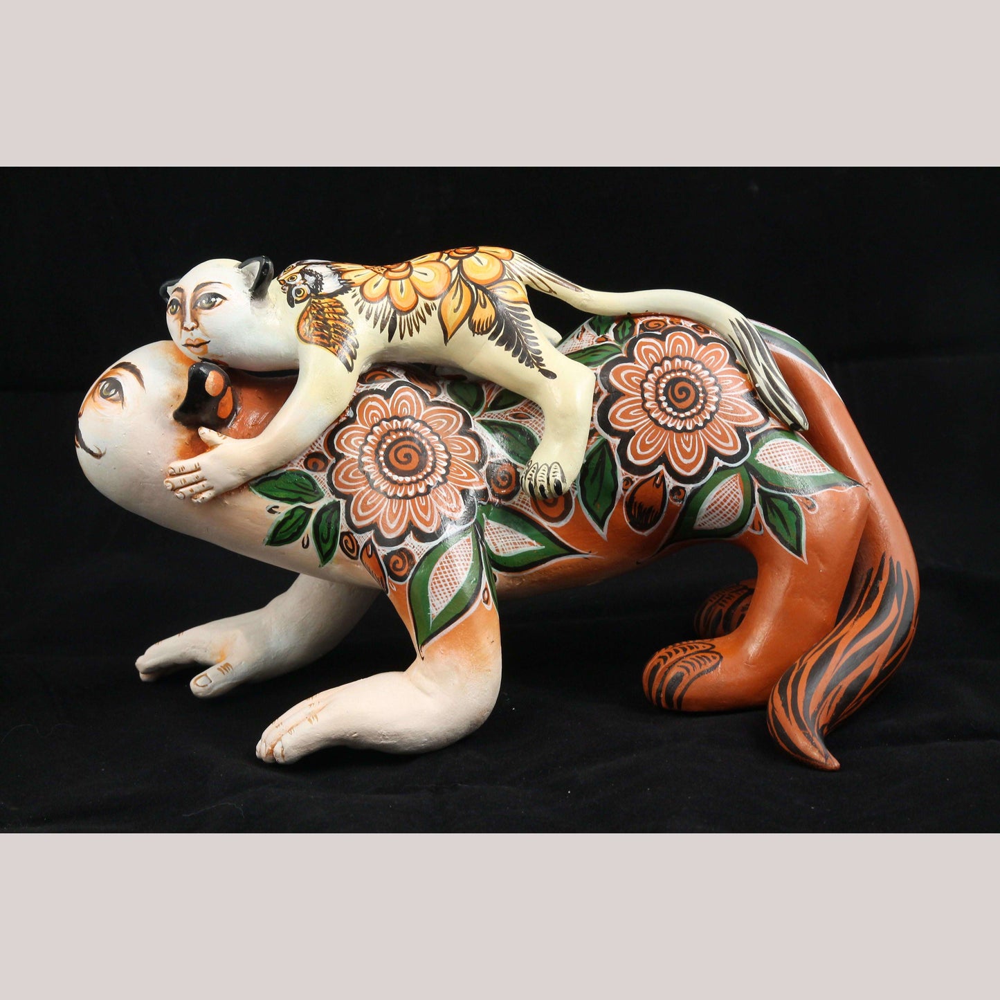 Large Ceramic Nagual/Jaguar Man/Baby Nagual Mexican Ubaldo Macias