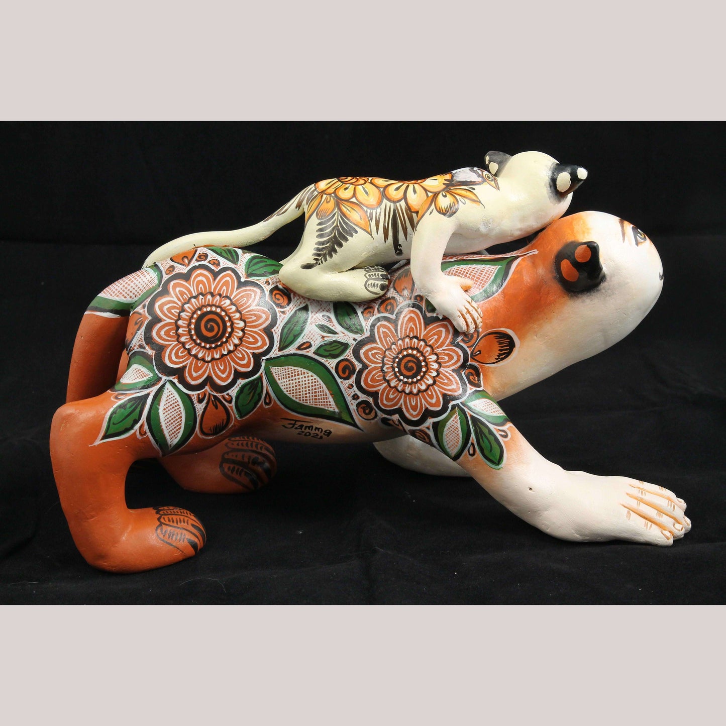 Large Ceramic Nagual/Jaguar Man/Baby Nagual Mexican Ubaldo Macias