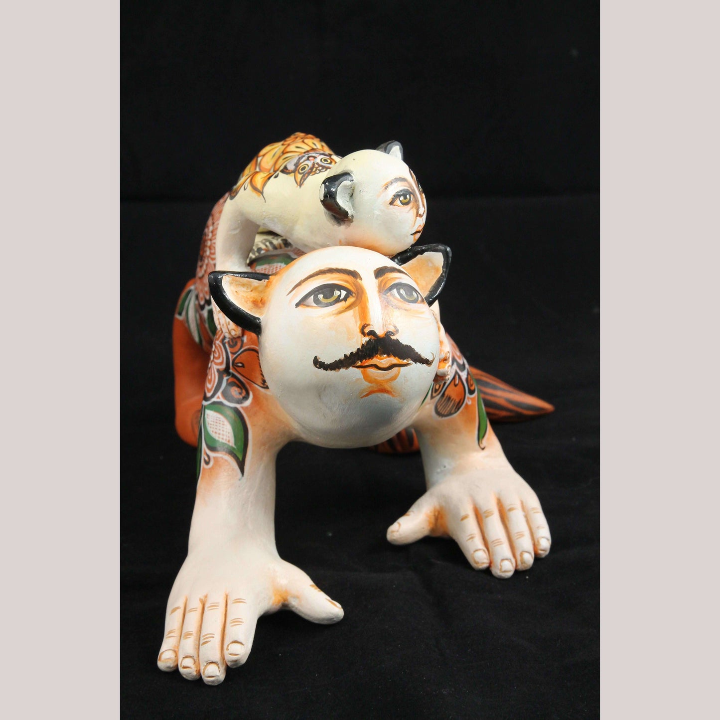 Large Ceramic Nagual/Jaguar Man/Baby Nagual Mexican Ubaldo Macias