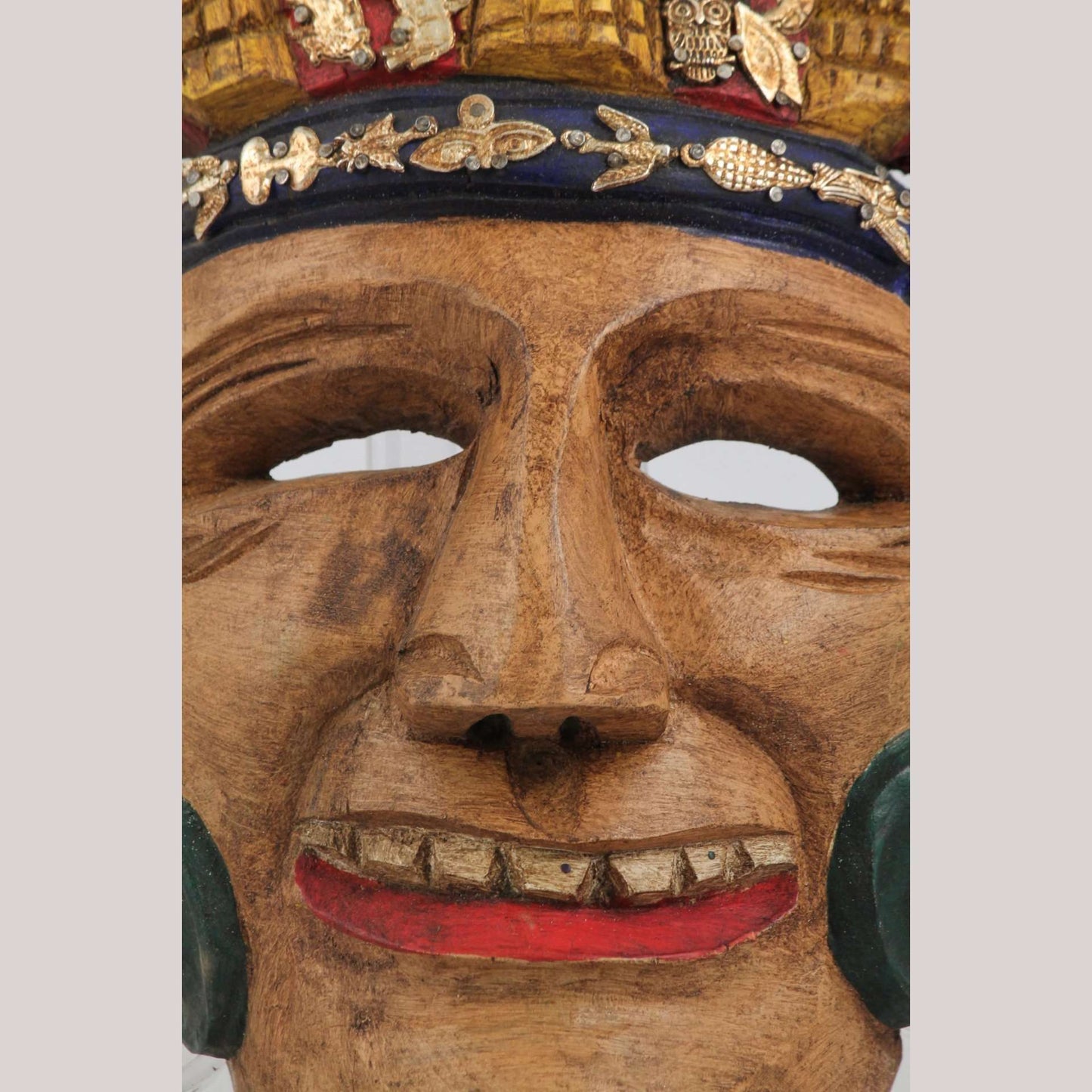 Wood Mask Aztec Gentleman Hand Made Jose Manuel Mejia