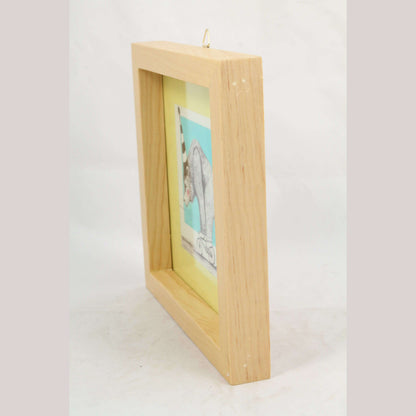 Mexican Acrylic Fine Art Painting Signed Décor Frame Hermes Diaz Bear/Tiny Bike