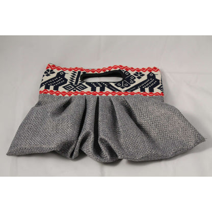 Mexican Purse/Bag/Tote Hand Embroidered Textile, Navy