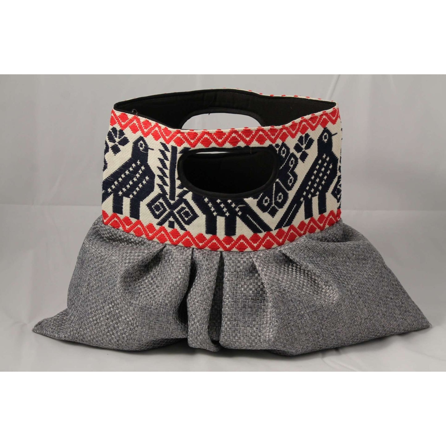 Mexican Purse/Bag/Tote Hand Embroidered Textile, Navy