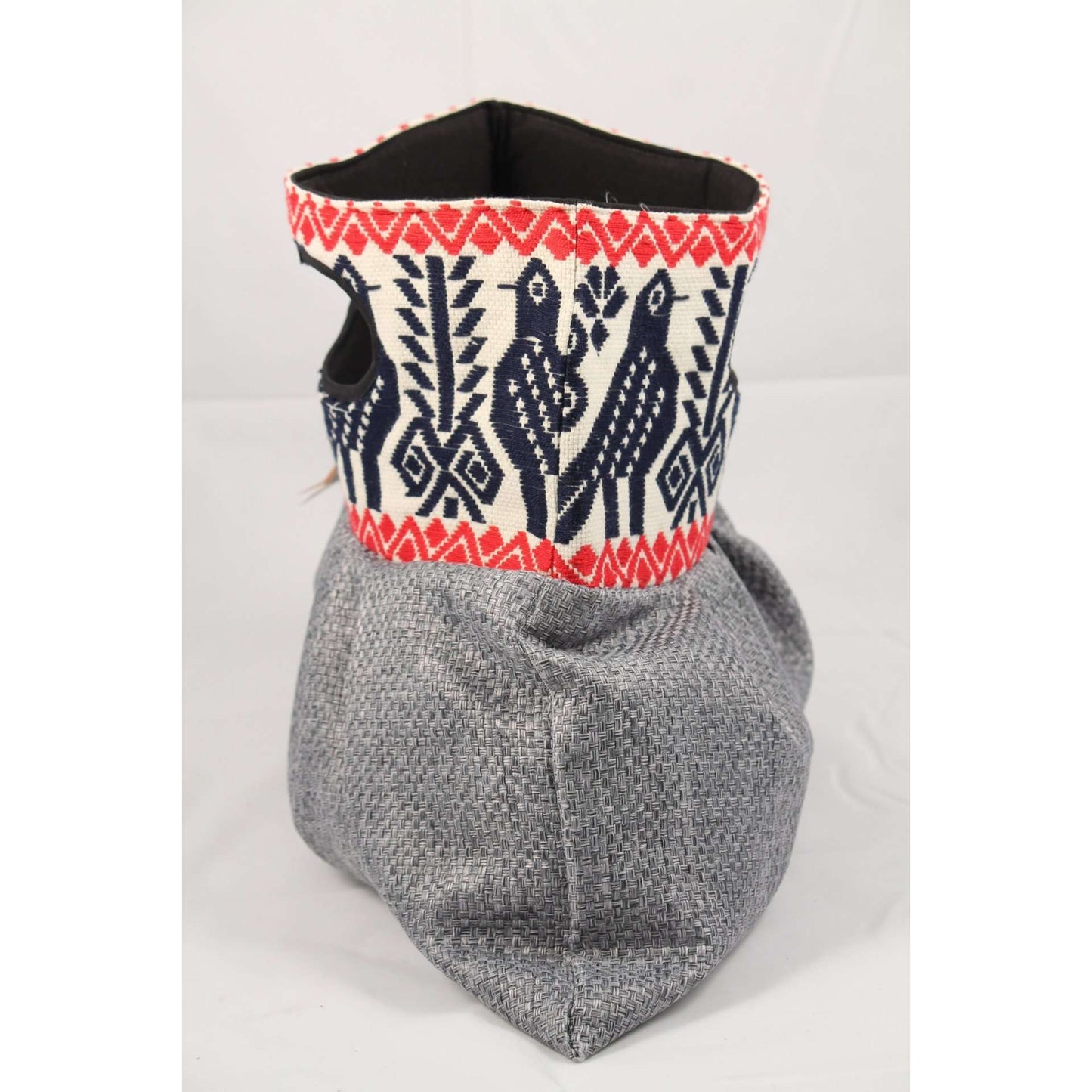 Mexican Purse/Bag/Tote Hand Embroidered Textile, Navy