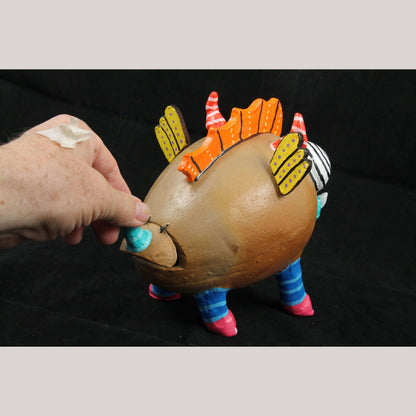 Ceramic Nagual Piggy/Coin Bank Mexican Folk Art Handmade Décor Cesar Lucano