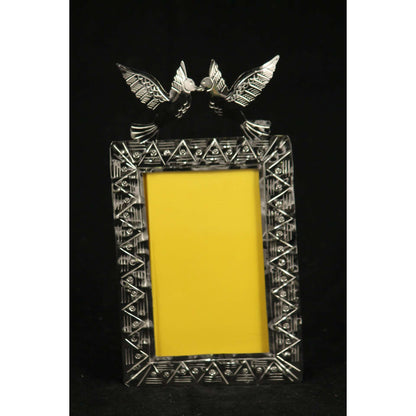Mexican Tin Handcrafted Frame w Glass Folk Art Birds