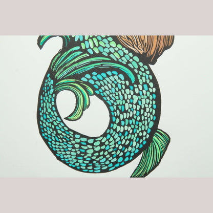 La Sirena/Mermaid Lithograph Mexico Fine Art Award Winner F. Robles Sign Loteria