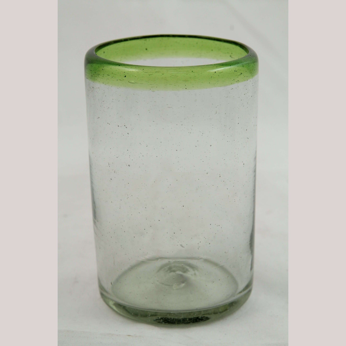 Lime Green Rim Juice Glasses, Set of 6, Mexican Glassware, Glass