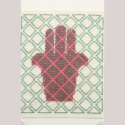 Blackwork Embroidery/Stitching Mexican Art Collectible Décor Hand of Fatima #2