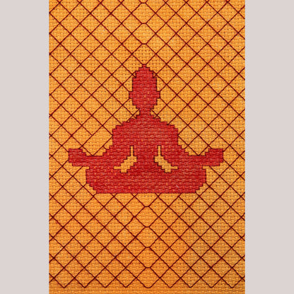 Blackwork Embroidery/Stitching Mexican Art Collectible Décor Praying Buddha