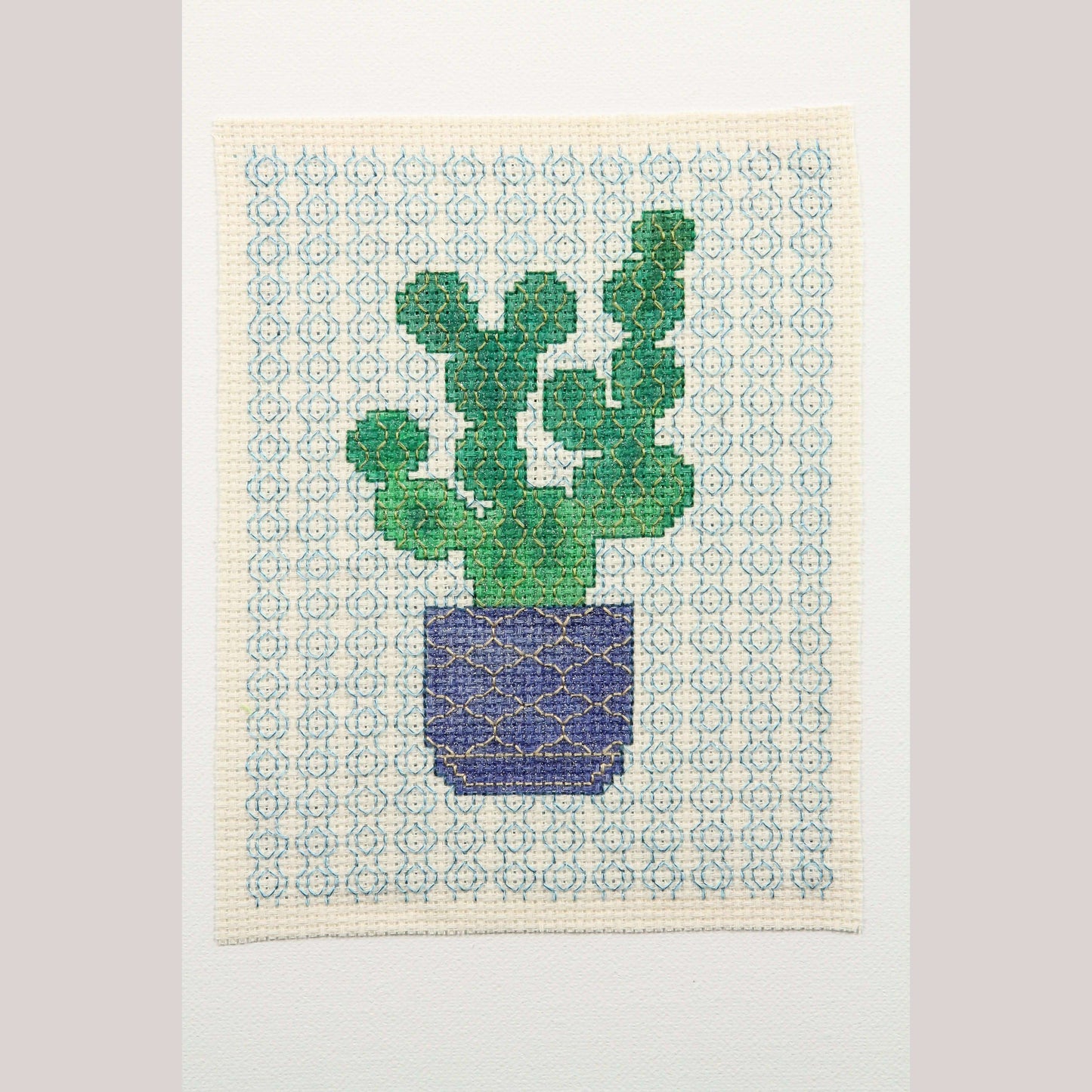 Blackwork Embroidery/Stitching Mexican Art Collectible Décor Signed Cactus