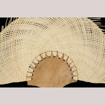 Beautiful Mexican Fiber Fan Mexican Folk Art Hand Made Becal Campeche Hand Held