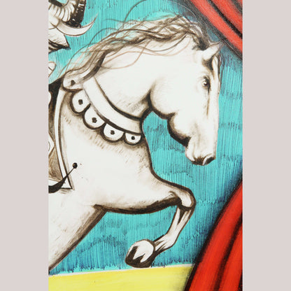 Mexican Mixed/Acrylic Fine Art Painting Signed Hermes Diaz Collectible Décor