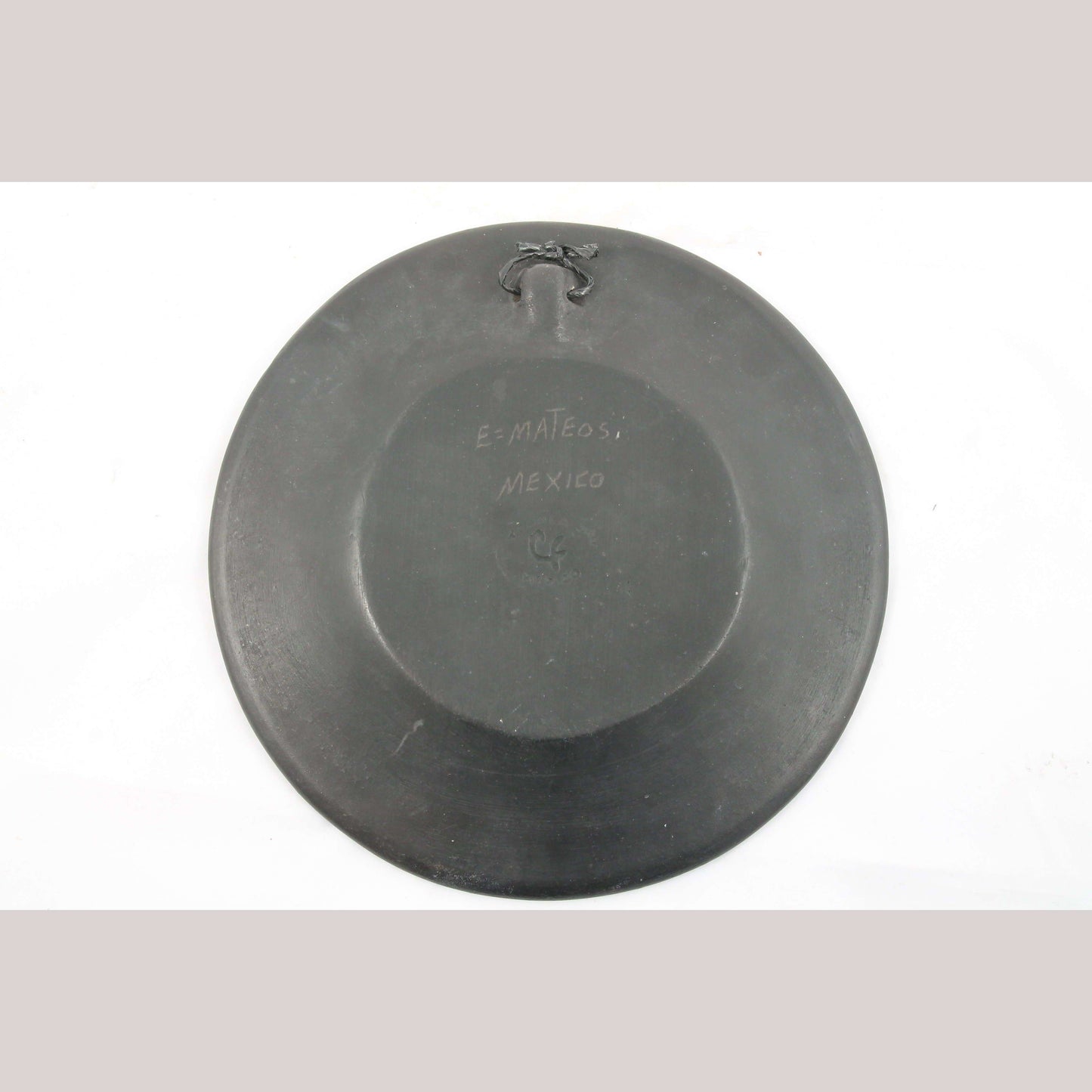 Black Ceramic Hanging Plate Mexican Handmade Incised Mateos #2