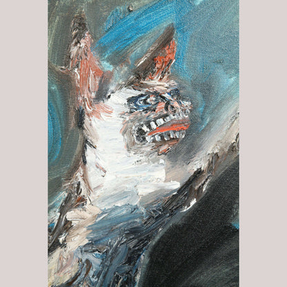 "Cat and Bee" Painting Acrylic on Canvas by Victor Hugo Perez 28"x24"