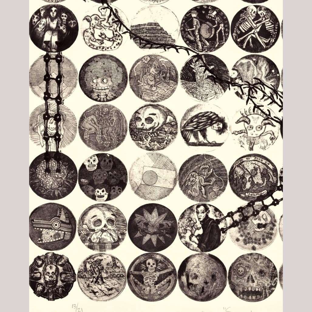 "Serpents & Ladders" Lithograph Mexican Fine Art Collectible Décor