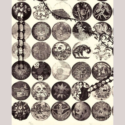 "Serpents & Ladders" Lithograph Mexican Fine Art Collectible Décor