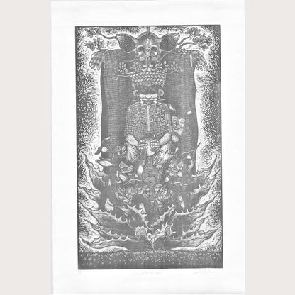 X-Lg Woodcut Print/Xilografía Mexican Fine Art Master Artist The Spirit of Mescal