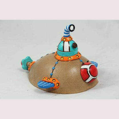 Ceramic Nagual Piggy/Coin Bank Mexico Folk Art Handmade Cesar Lucano Submarine