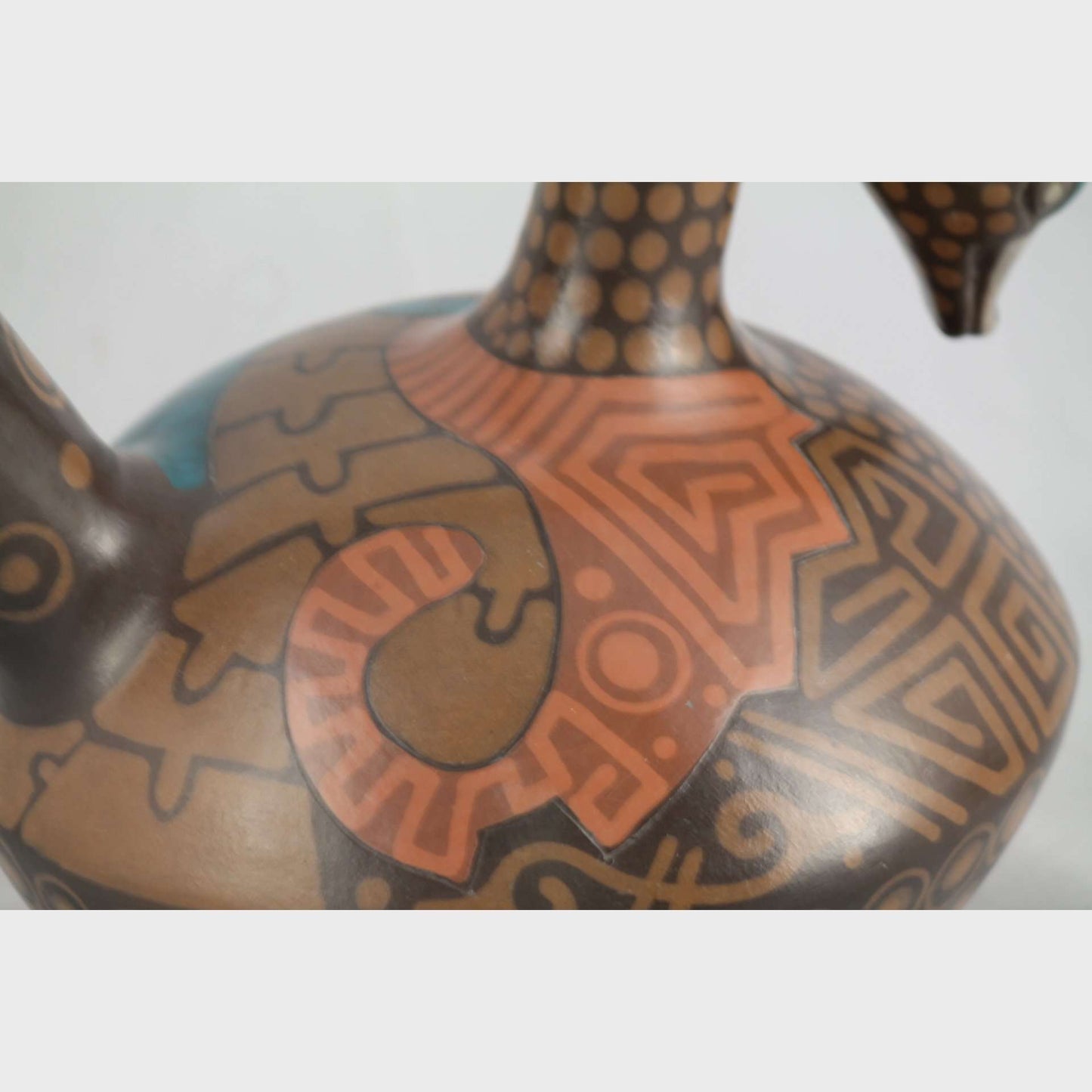 Ceramic Swan, Large, Mexican Folk Art Hand Painted/Formed