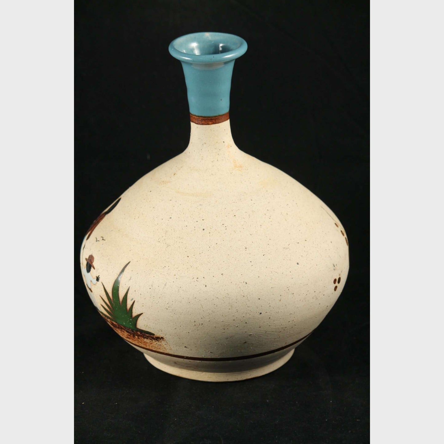 Ceramic Vase/Vessel Hand Thrown/Painted Mexican Folk Art Decorative Mom/Children
