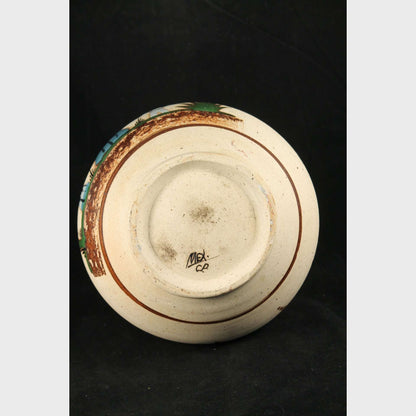 Ceramic Vase/Vessel Hand Thrown/Painted Mexican Folk Art Decorative Mom/Children