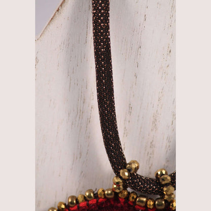 Hand Crafted Heart#1 Necklace Mexican Art Jewelry Black Tassel