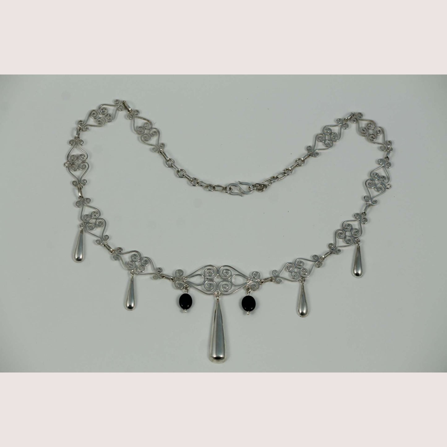 Sterling Silver Necklace/Earring/Bracelet set Hand Made .950 stamped New