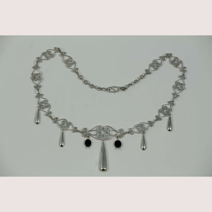Sterling Silver Necklace/Earring/Bracelet set Hand Made .950 stamped New