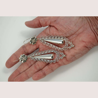 Sterling Silver Necklace/Earring/Bracelet set Hand Made .950 stamped New