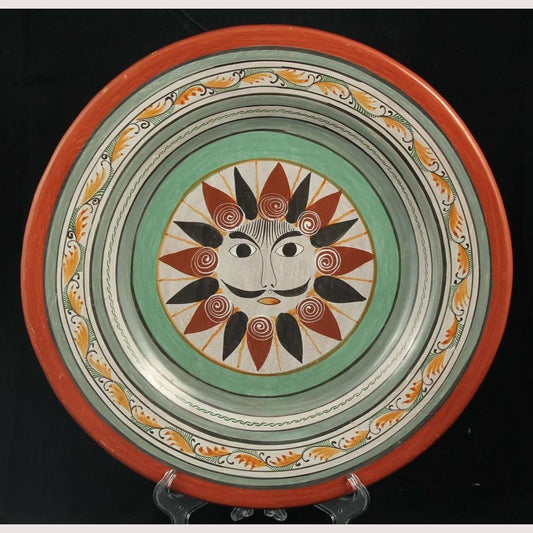 Vintage Sun Large Mexican Ceramic Hanging Plate Folk Art